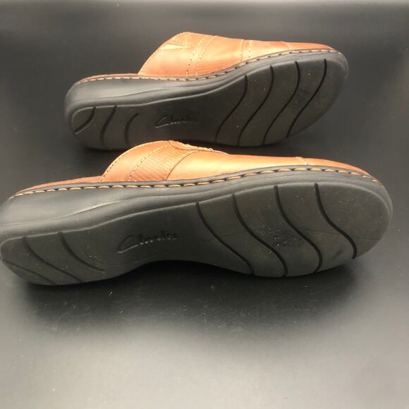 Clarks Bendables Brown Leather Mules, Women's Size 6.5M/EUR 37 - Picture 6 of 7